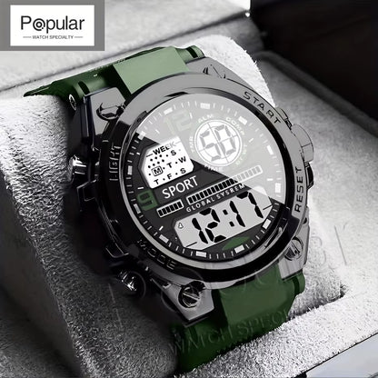 Stylish Men's & Women's Outdoor Sports Digital LED Alarm Watch - Model 1237 with Large Dial