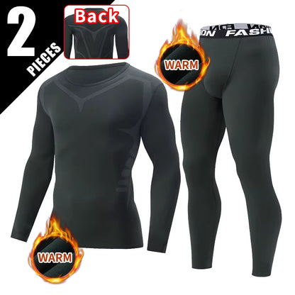 Men's Black Long Sleeve Base Layer Set - Ultimate Comfort for Autumn/Winter Fitness & Casual Wear (2/4 Pieces)