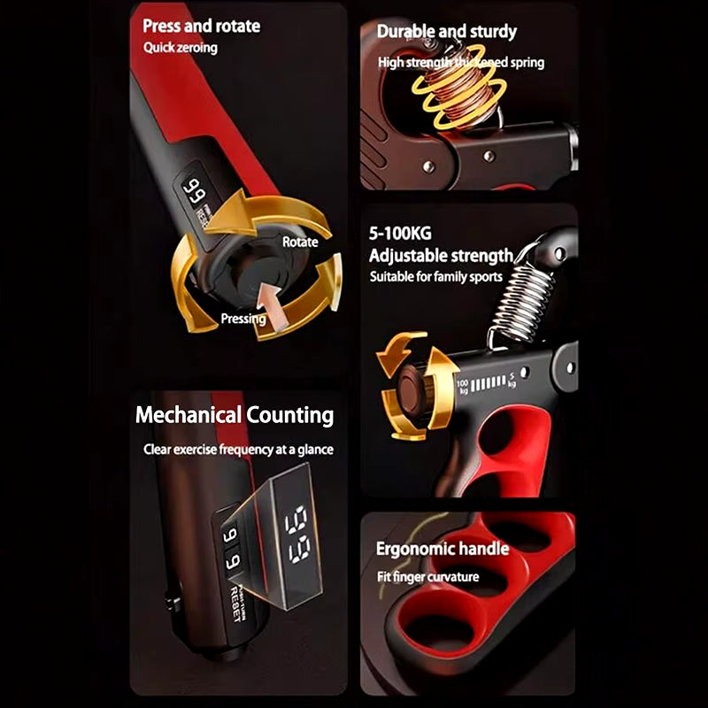 Ultimate Adjustable Grip Strengthener for Muscle Recovery - 5-150Kg Hand Exercise Tool