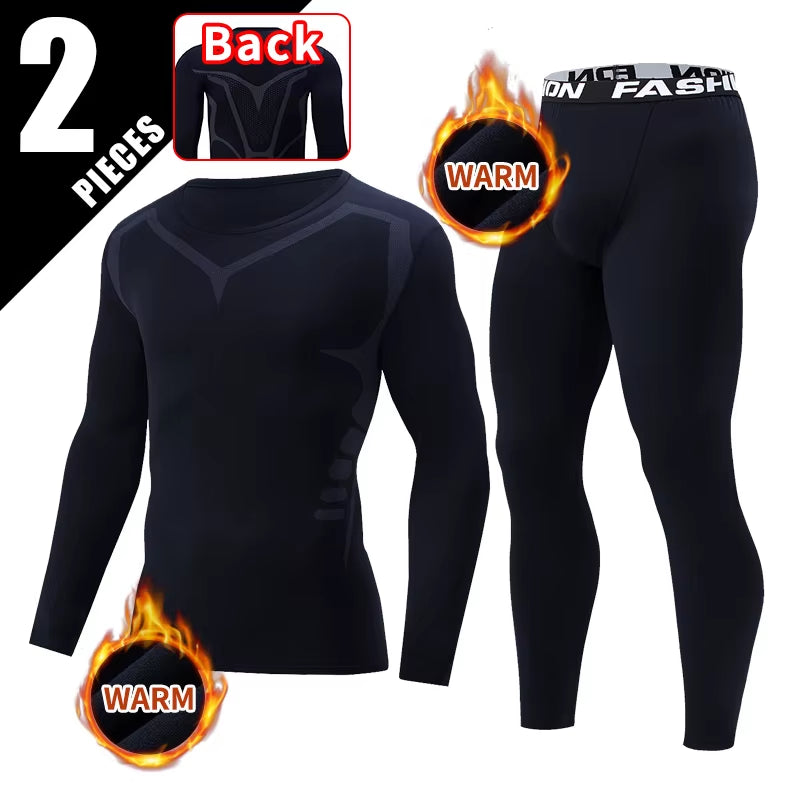 Men's Black Long Sleeve Base Layer Set - Ultimate Comfort for Autumn/Winter Fitness & Casual Wear (2/4 Pieces)