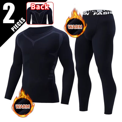Men's Black Long Sleeve Base Layer Set - Ultimate Comfort for Autumn/Winter Fitness & Casual Wear (2/4 Pieces)