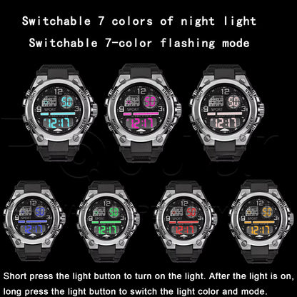 Stylish Men's & Women's Outdoor Sports Digital LED Alarm Watch - Model 1237 with Large Dial
