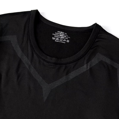 Men's Black Long Sleeve Base Layer Set - Ultimate Comfort for Autumn/Winter Fitness & Casual Wear (2/4 Pieces)