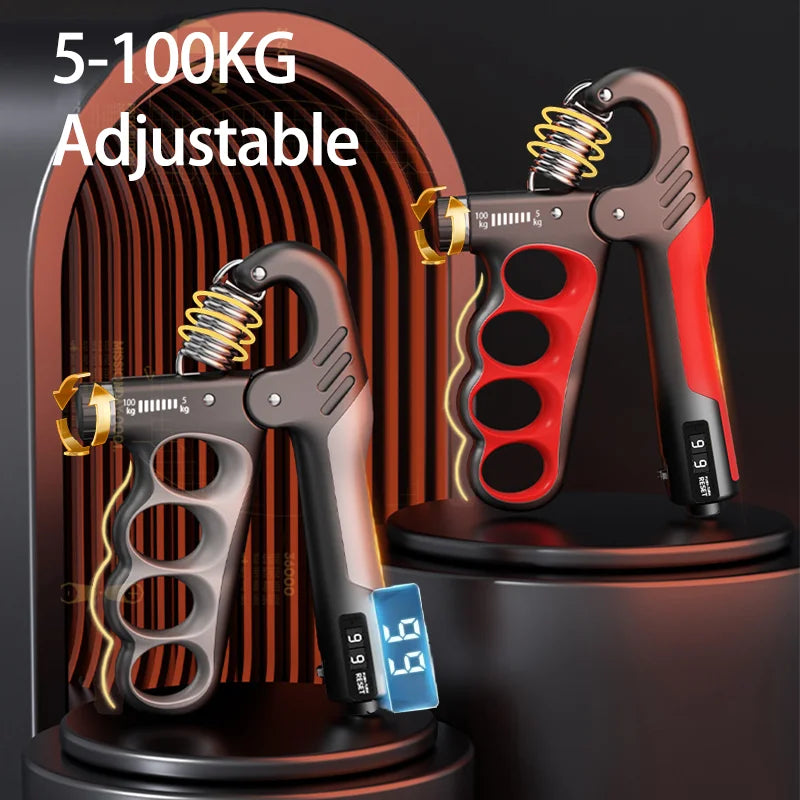 Ultimate Adjustable Grip Strengthener for Muscle Recovery - 5-150Kg Hand Exercise Tool with 5-100KG adjustable resistance features.